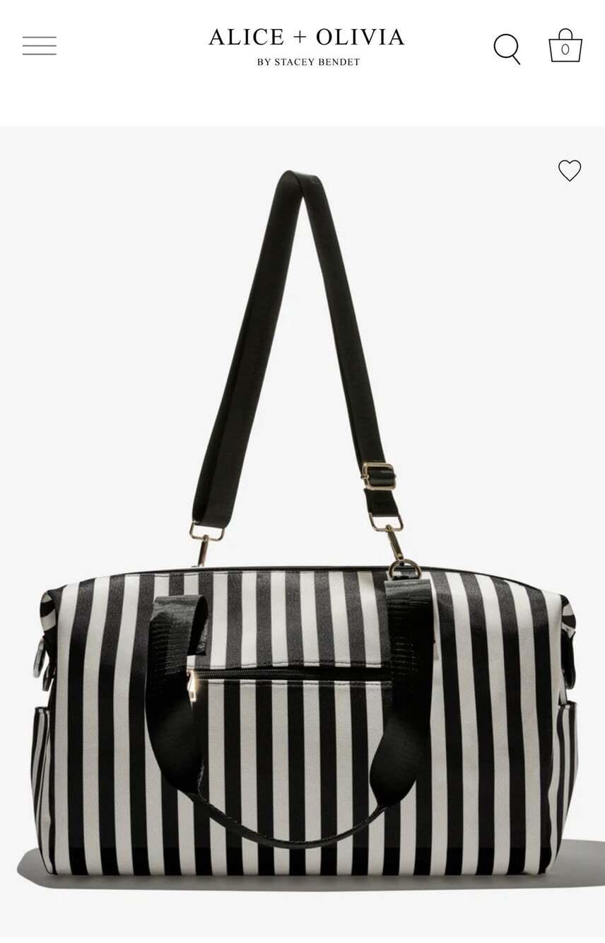 Alice + Olivia by Stacey Bendet Black and White Striped Duffel Bag
